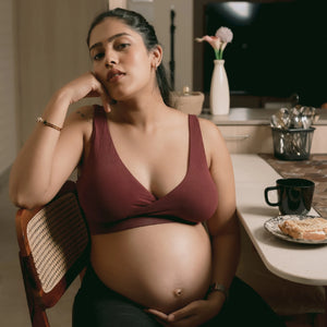 Maternity Lounge Bamboo Bra (removable cups) - Wine