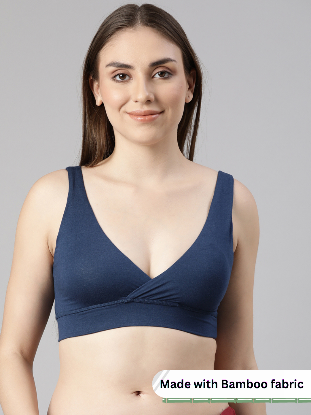 Maternity Lounge Bamboo Bra (removable cups) Mid blue