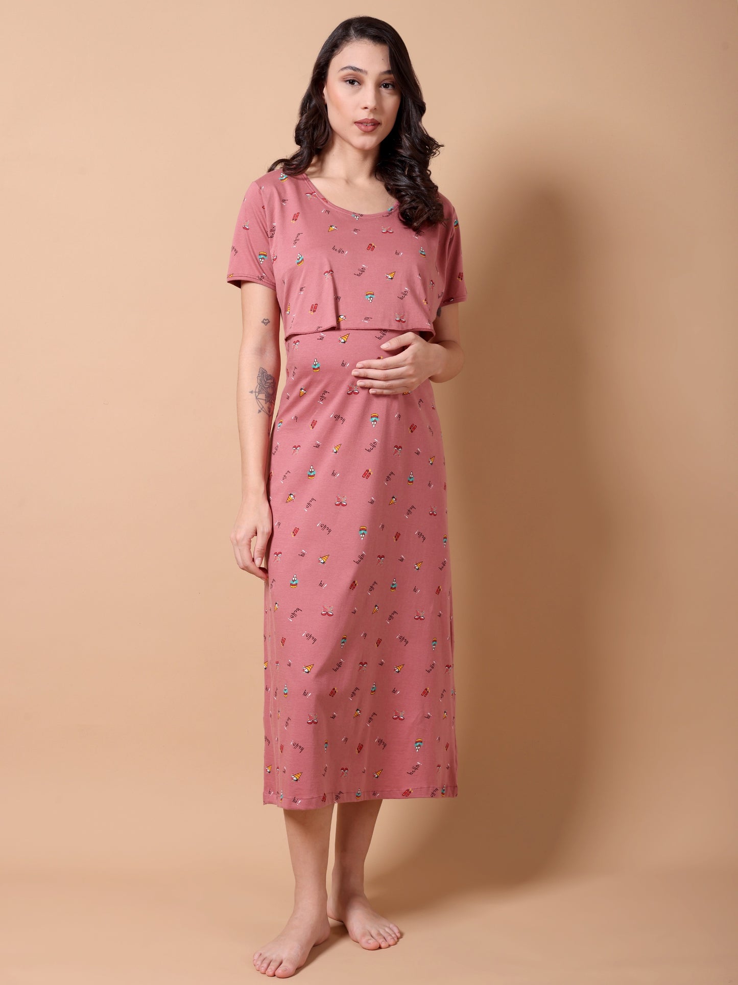 Peach Hello Maternity and Lounge Nighty