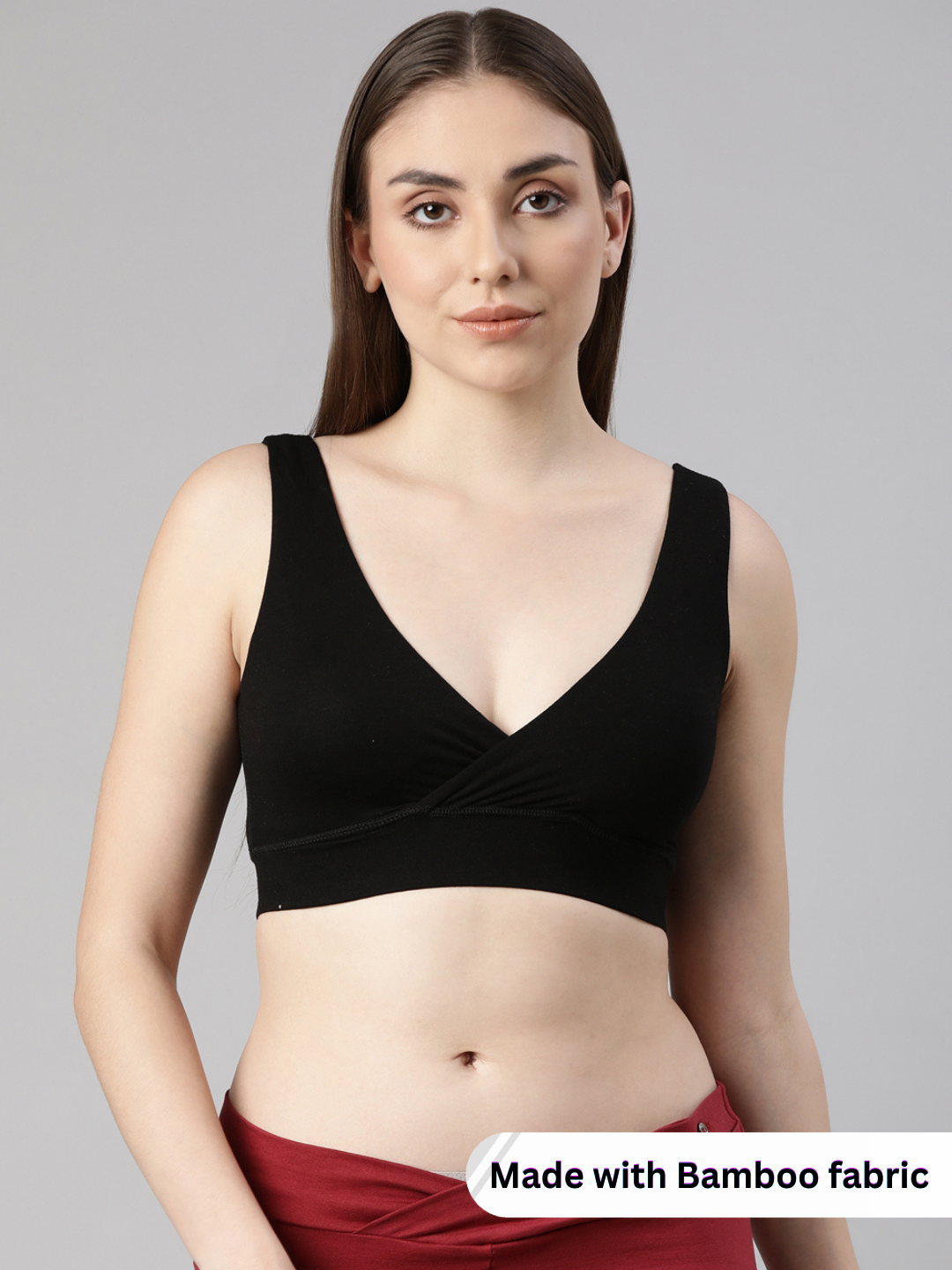 Maternity Lounge Bamboo Bra (removable cups) Black