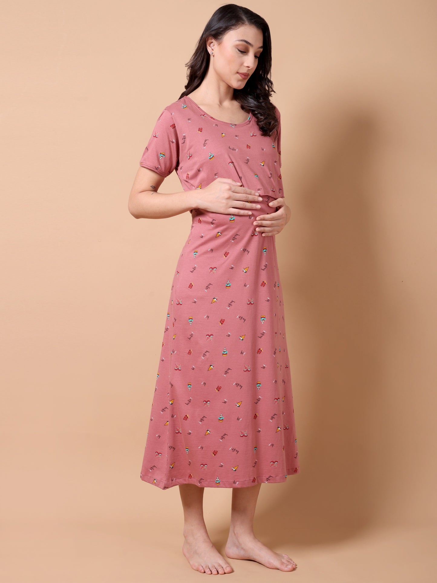 Peach Hello Maternity and Lounge Nighty