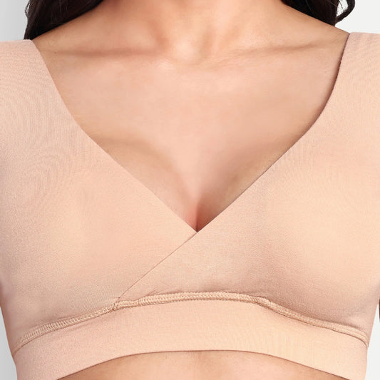 Maternity Lounge Bamboo Bra (removable cups) - Skin