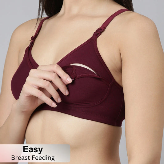 Maternity & Nursing Bra Wine ( Non-Padded)