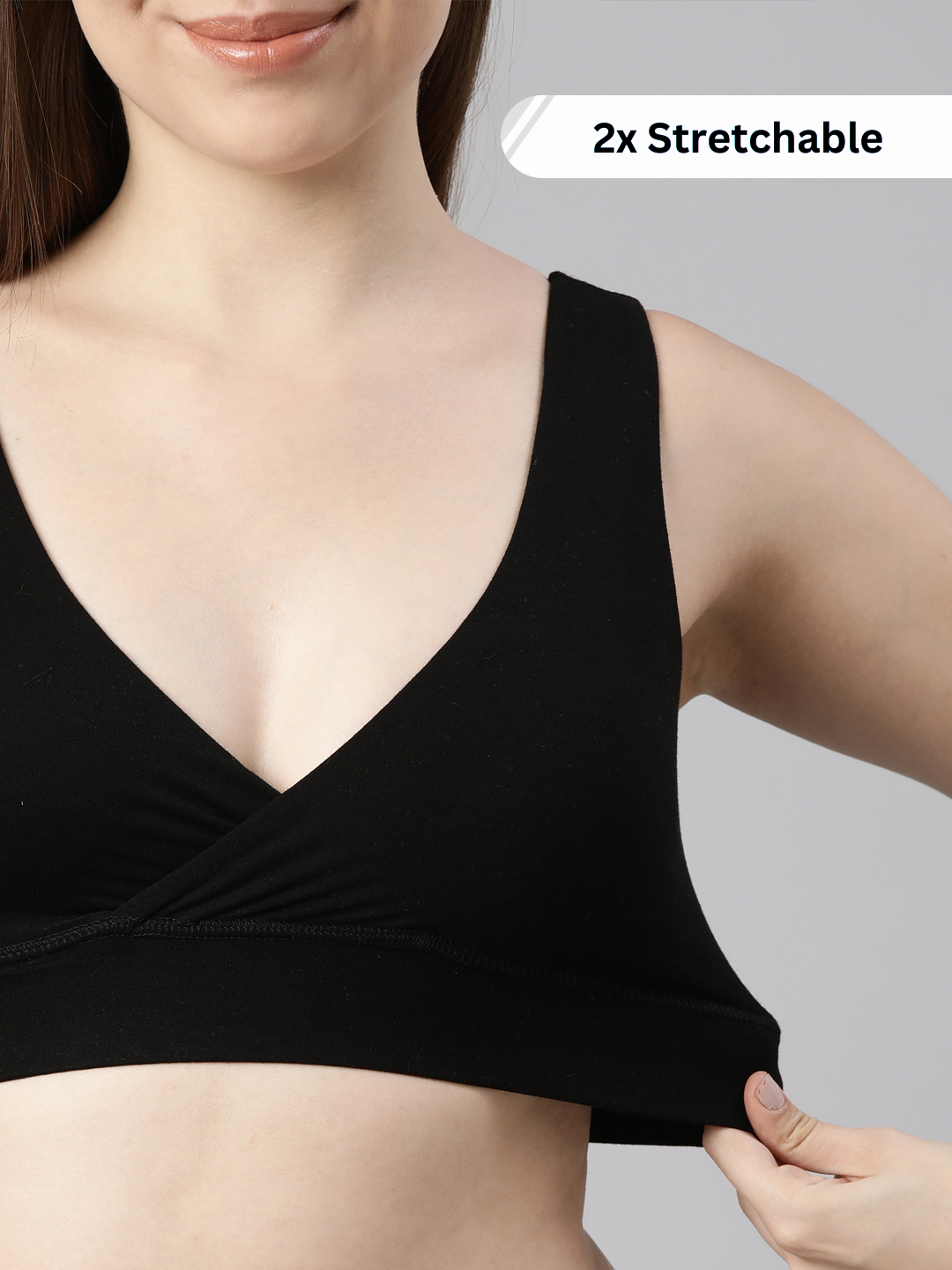 Maternity Lounge Bamboo Bra (removable cups) Black