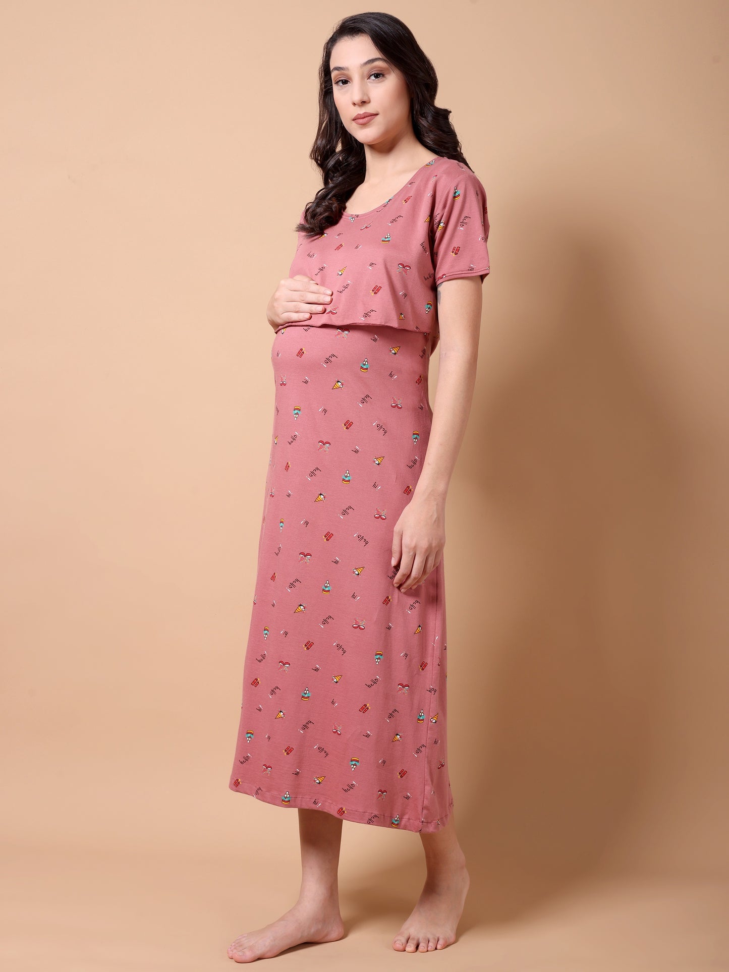 Peach Hello Maternity and Lounge Nighty
