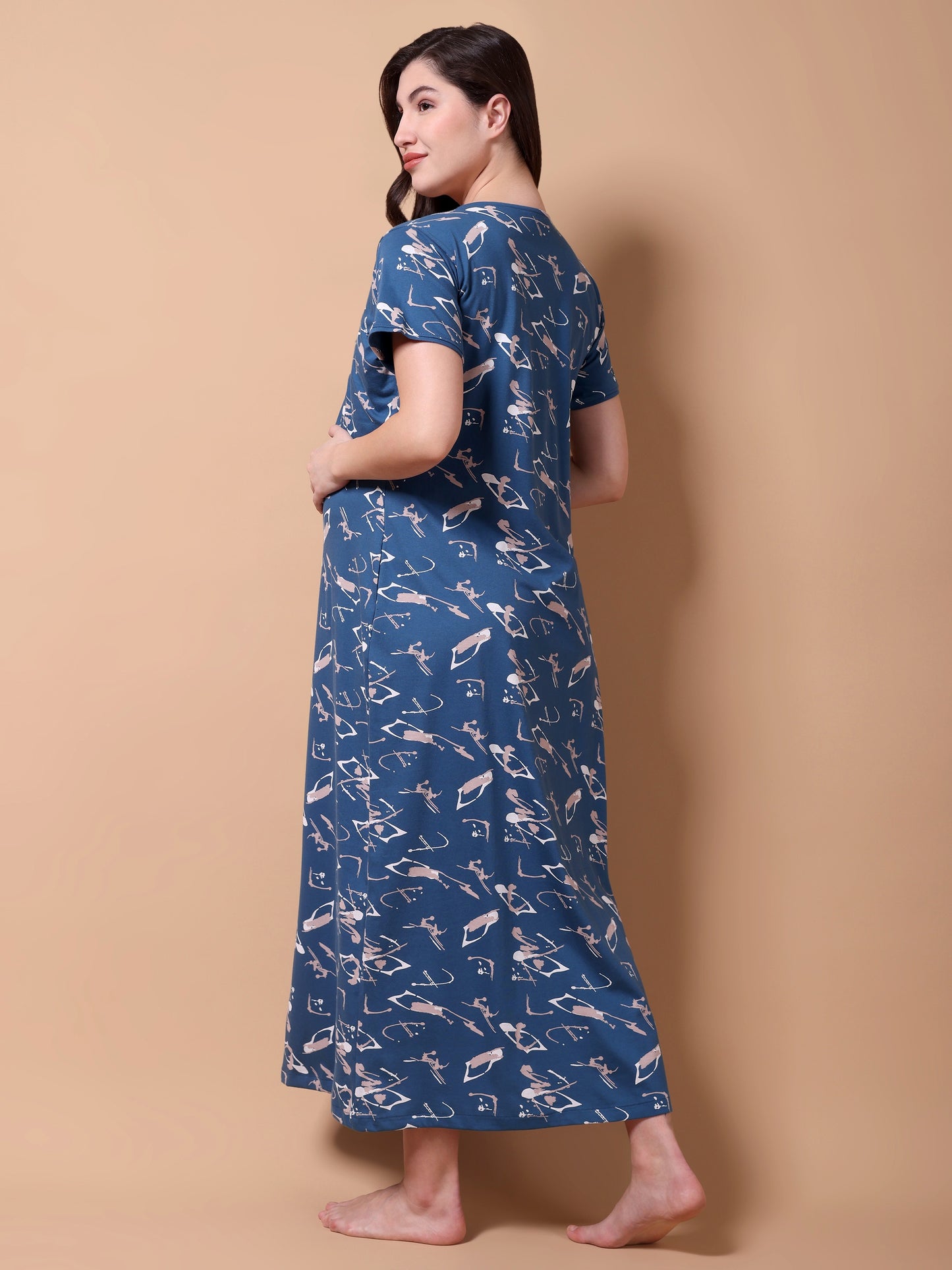 Indigo Print Maternity and Lounge Nighty