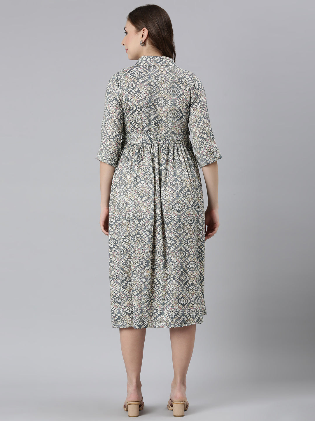 Grey Elevate maternity and feeding dress
