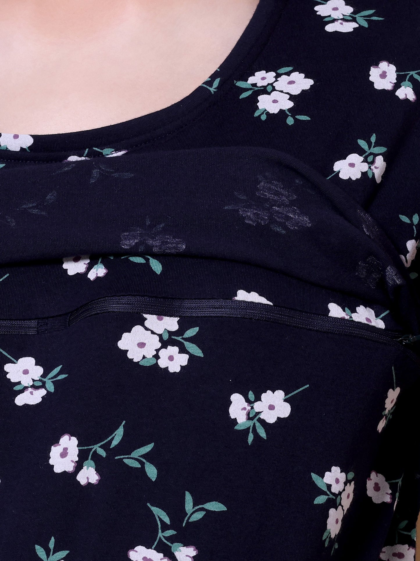 Navy Flora Maternity and Lounge Nighty