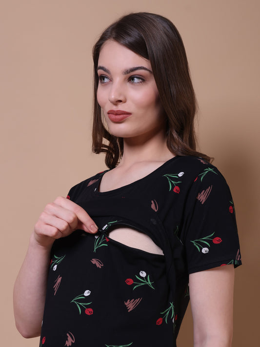 Rosé Noir Maternity and Lounge Nighty