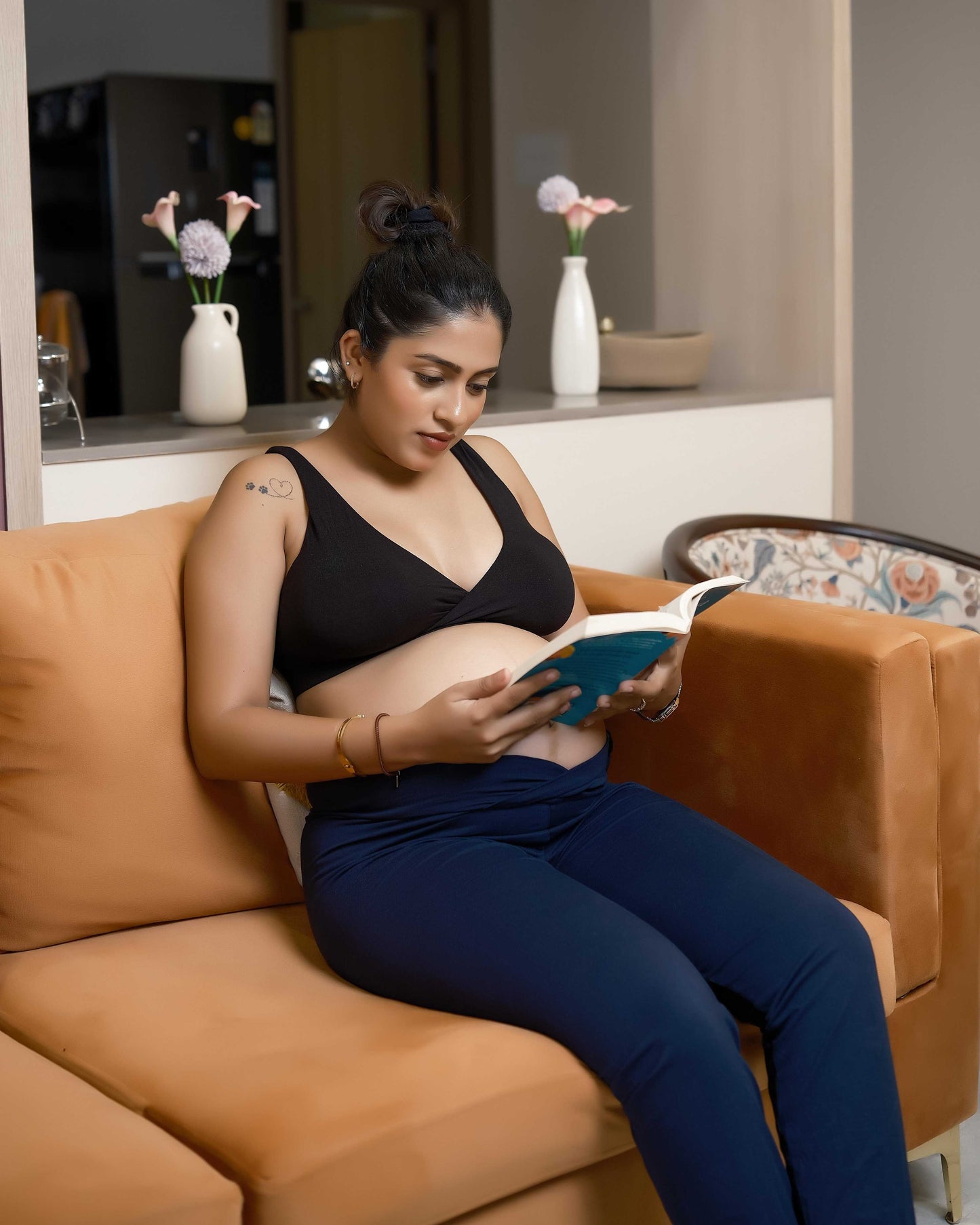 Maternity Lounge Bamboo Bra (removable cups) Black