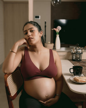 Maternity Lounge Bamboo Bra (removable cups) - Wine