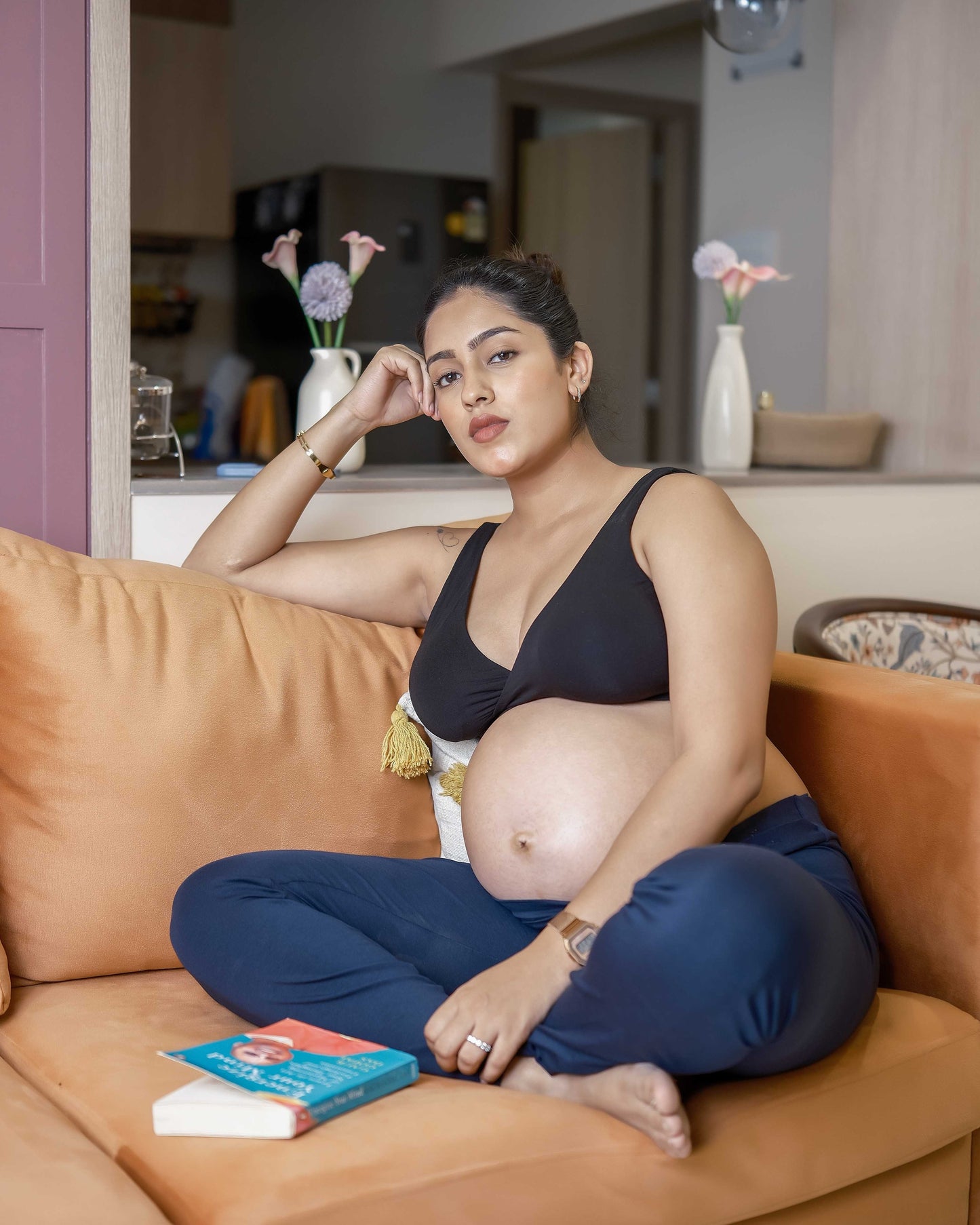 Maternity Lounge Bamboo Bra (removable cups) Black