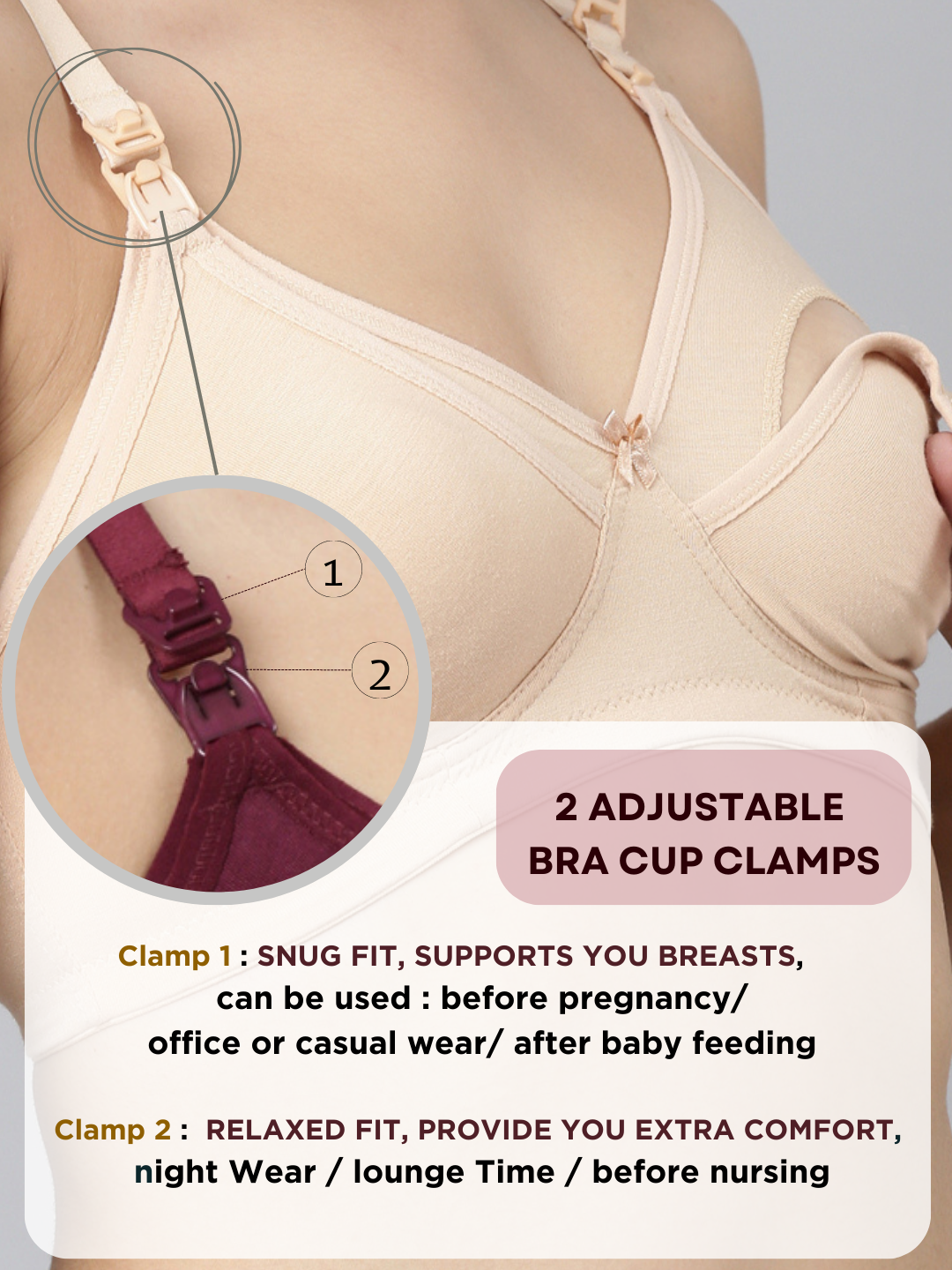 Buy Viral Girl Maternity-Nursing Bra Full Coverage Non Padded Bra(Feeding)  (Beige_34b) Pack of 1. at