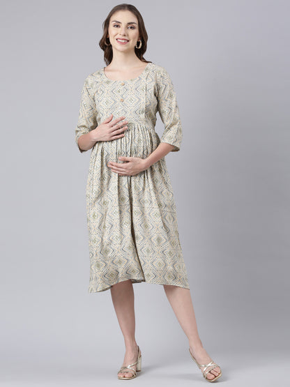 Harbor grey maternity and feeding dress