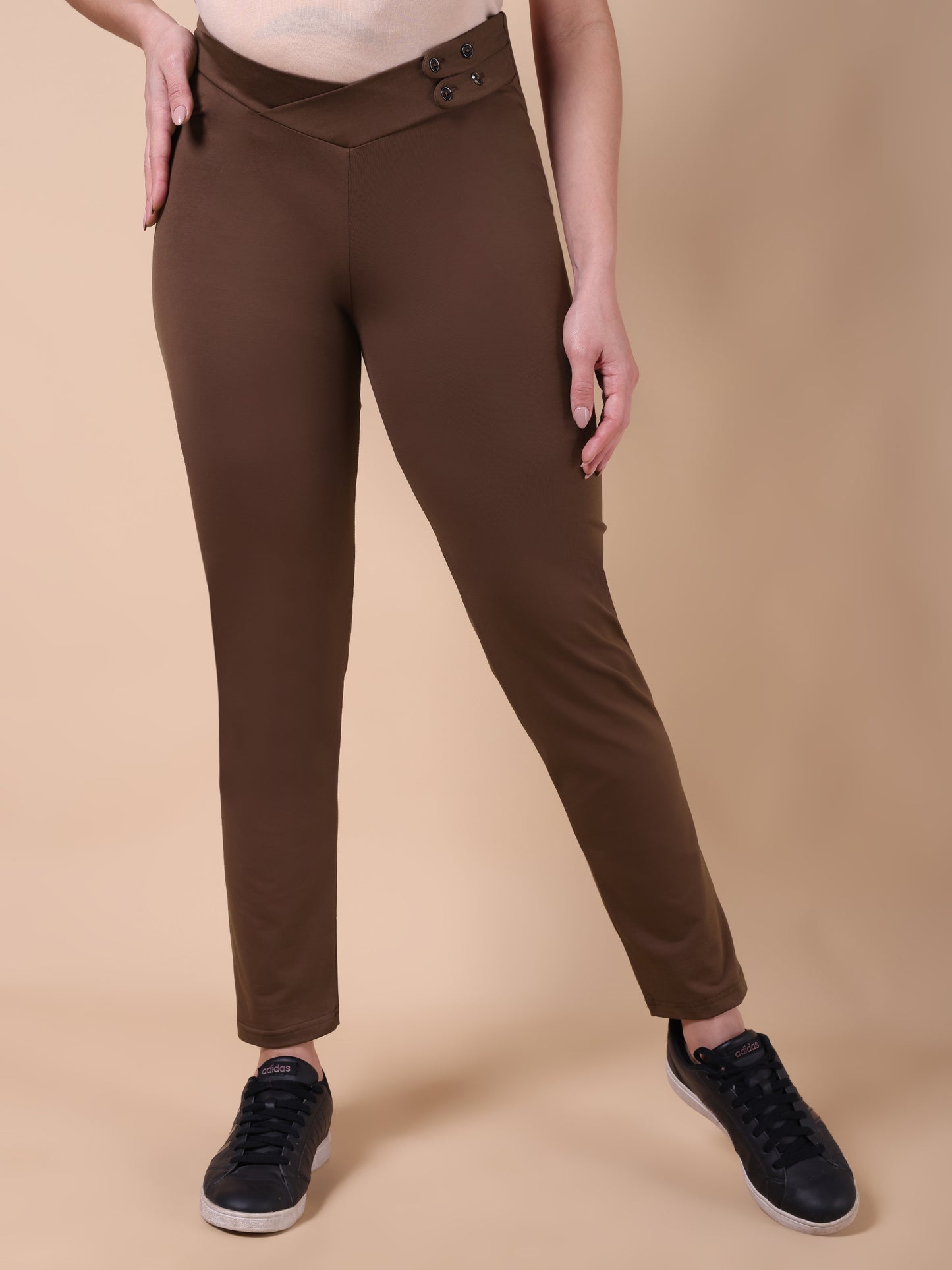 Maternity Comfy Pant - Adjustable waist Brown