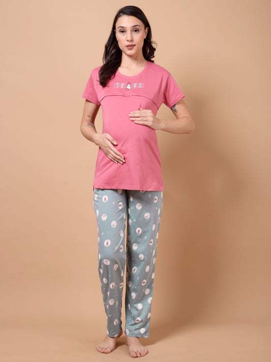 Start fresh maternity & nursing lounge night suit