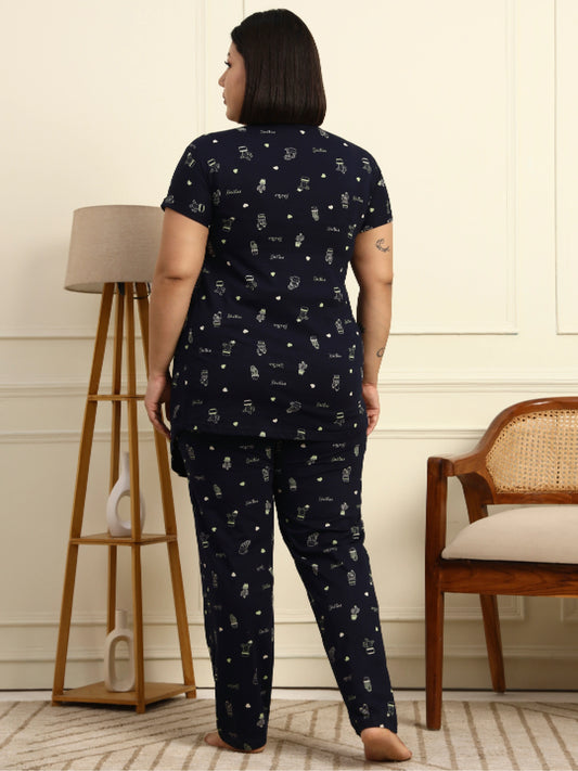 Heart scatter print Maternity Lounge Suit
