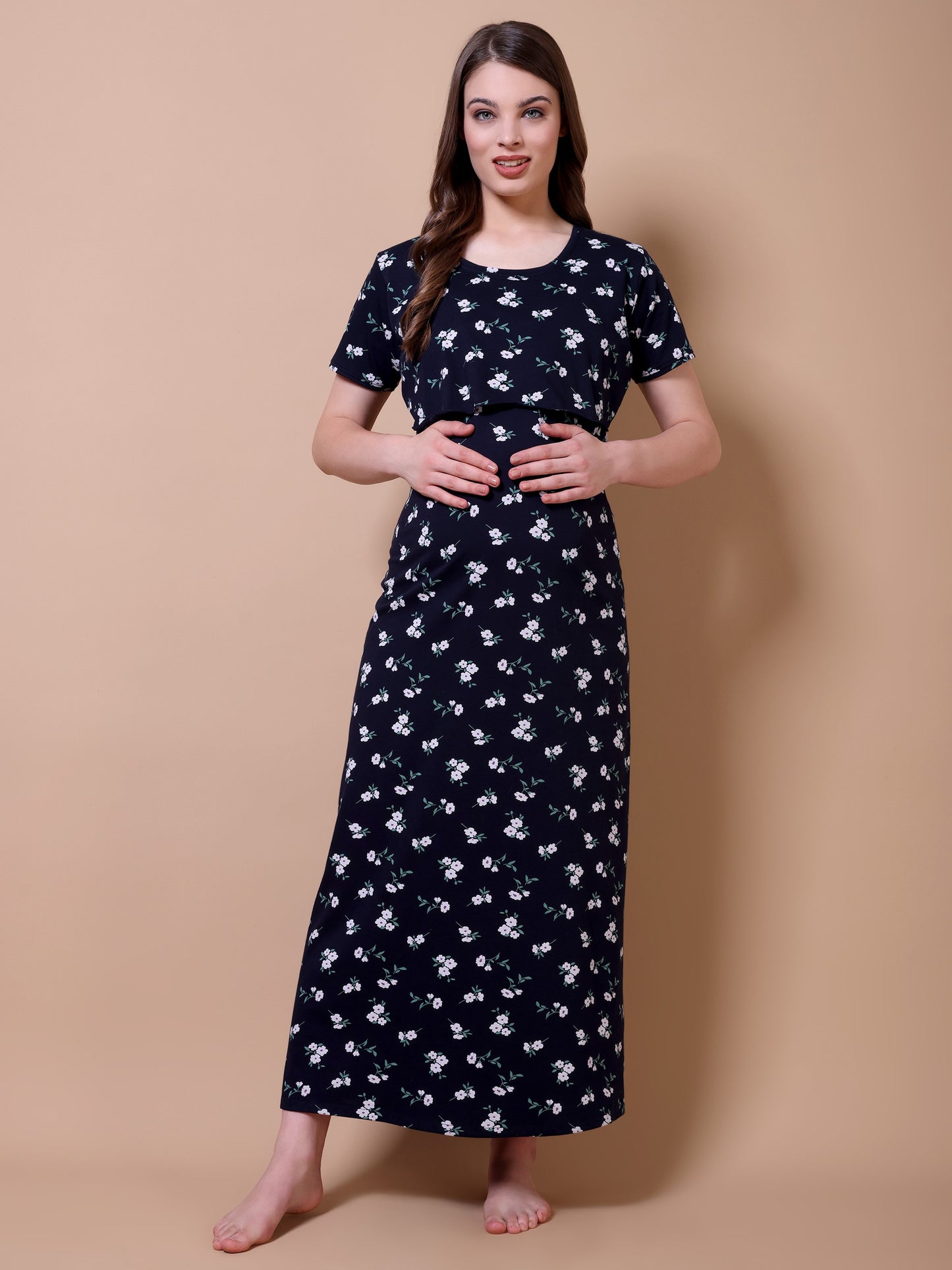Navy Flora Maternity and Lounge Nighty