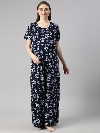 Navy petal Maternity and Lounge Nighty