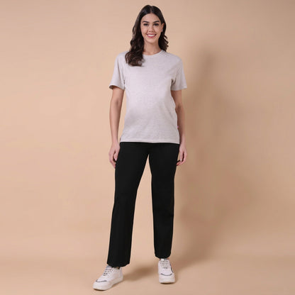 Maternity Comfy Straight Pant - Adjustable waist - Black