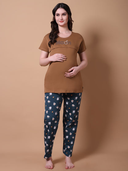 Moon maternity & nursing lounge night suit