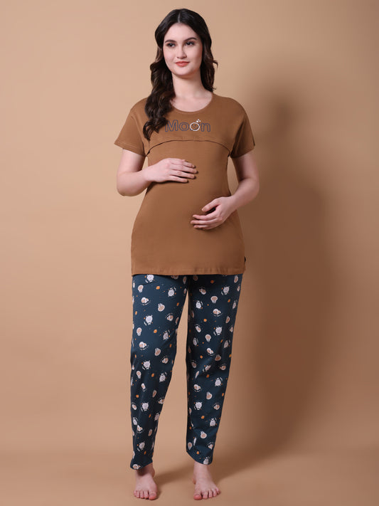 Moon maternity & nursing lounge night suit