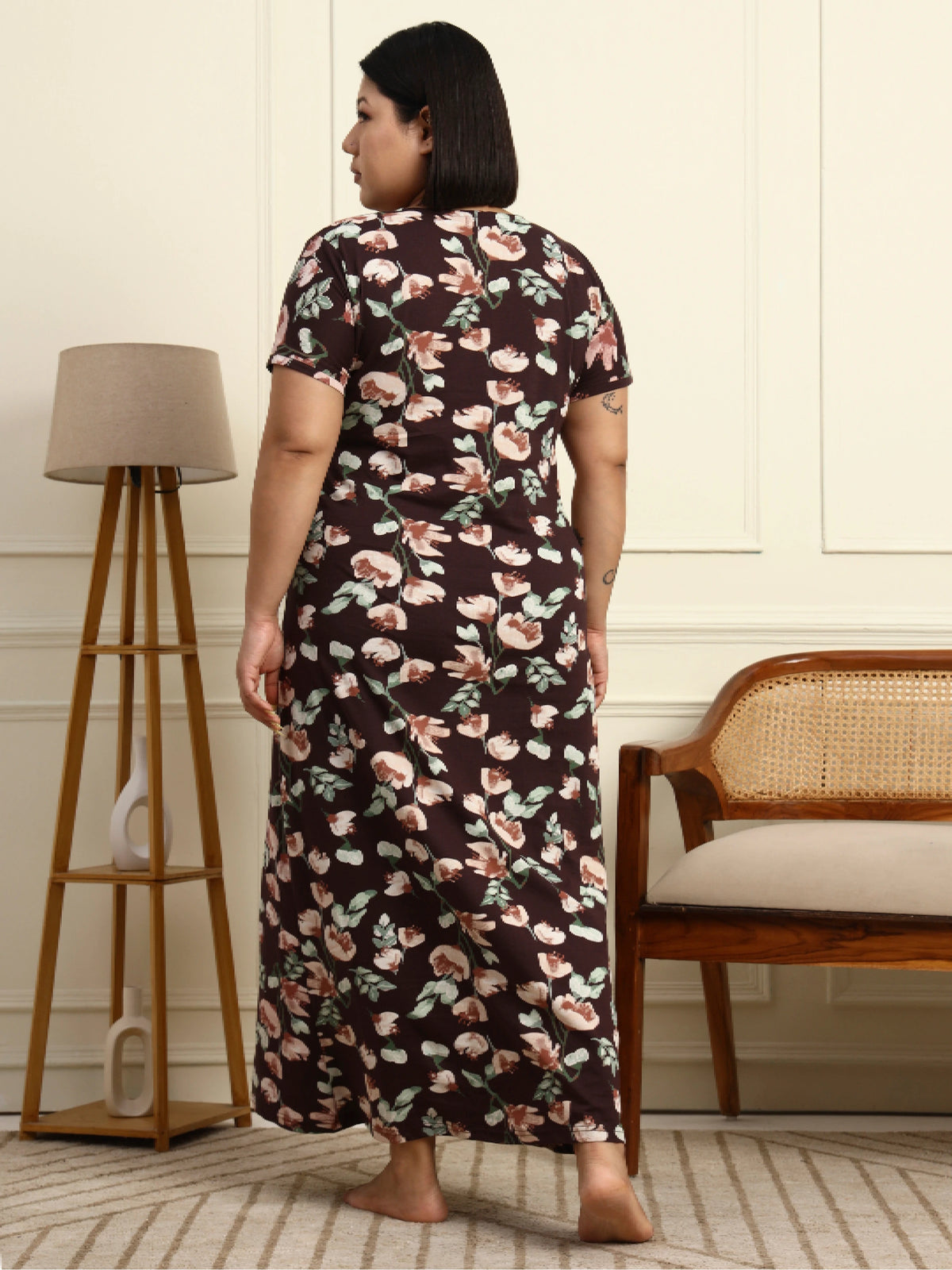 Espresso Blossom Maternity Lounge Nighty