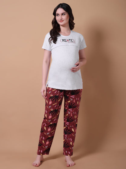 With a purpose maternity & nursing lounge night suit