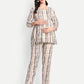 Beige printed Maternity & Nursing Co-ord set