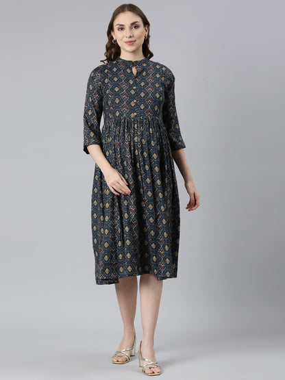 Navy hazel maternity and feeding dress