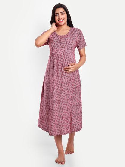 Carmine maternity and feeding dress