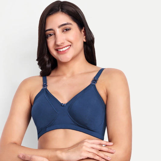 Maternity & Nursing Bra Mid-blue ( Non-Padded)