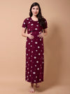 Bloomique Maroon Maternity and Lounge Nighty