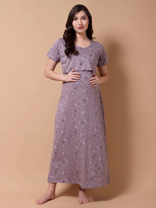 Lilac star moon Maternity and Lounge Nighty