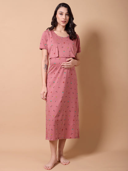 Peach Hello Maternity and Lounge Nighty