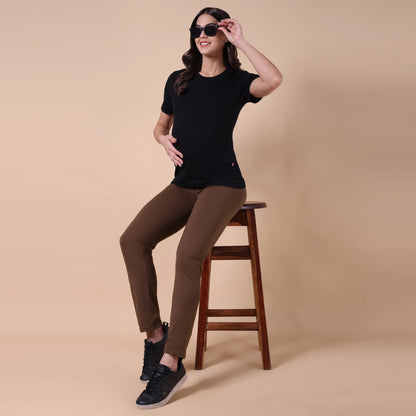 Maternity Comfy Pant - Adjustable waist - Brown
