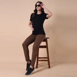 Maternity Comfy Pant - Adjustable waist - Brown