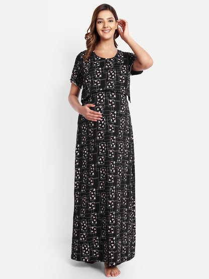 Heartbox black Maternity and Lounge Nighty