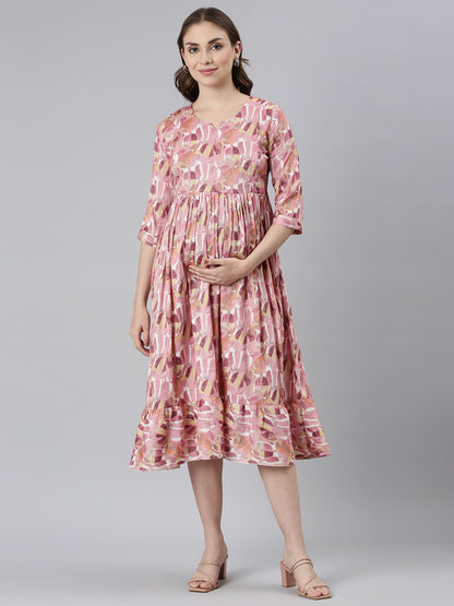 Flamingo maternity and feeding dress