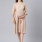 peach orange maternity and feeding dress