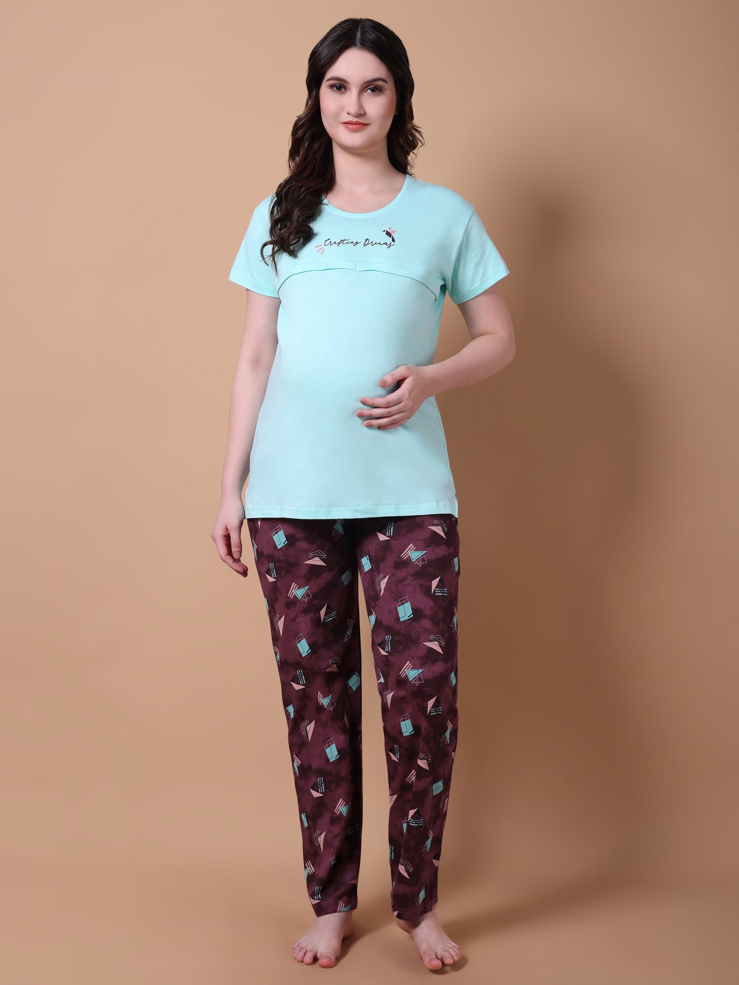 Crafting dreams Maternity & Nursing Lounge night suit