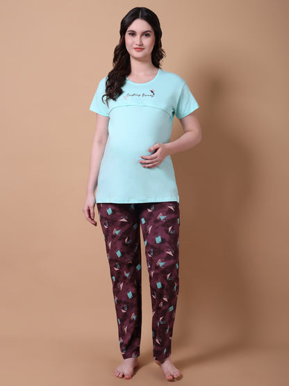 Crafting dreams Maternity & Nursing Lounge night suit