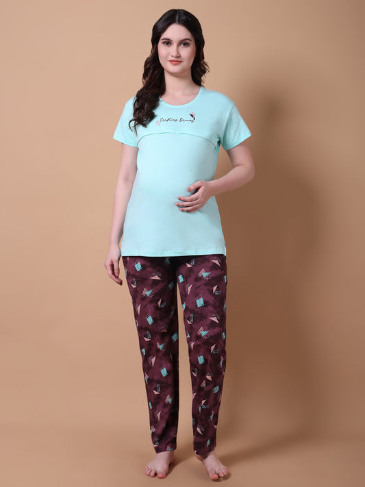 Crafting dreams Maternity & Nursing Lounge night suit