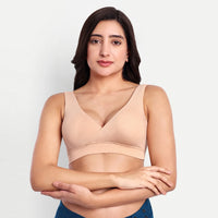 Maternity Lounge Bamboo Bra  (removable cups) - Skin
