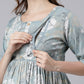 icy blue maternity and feeding dress