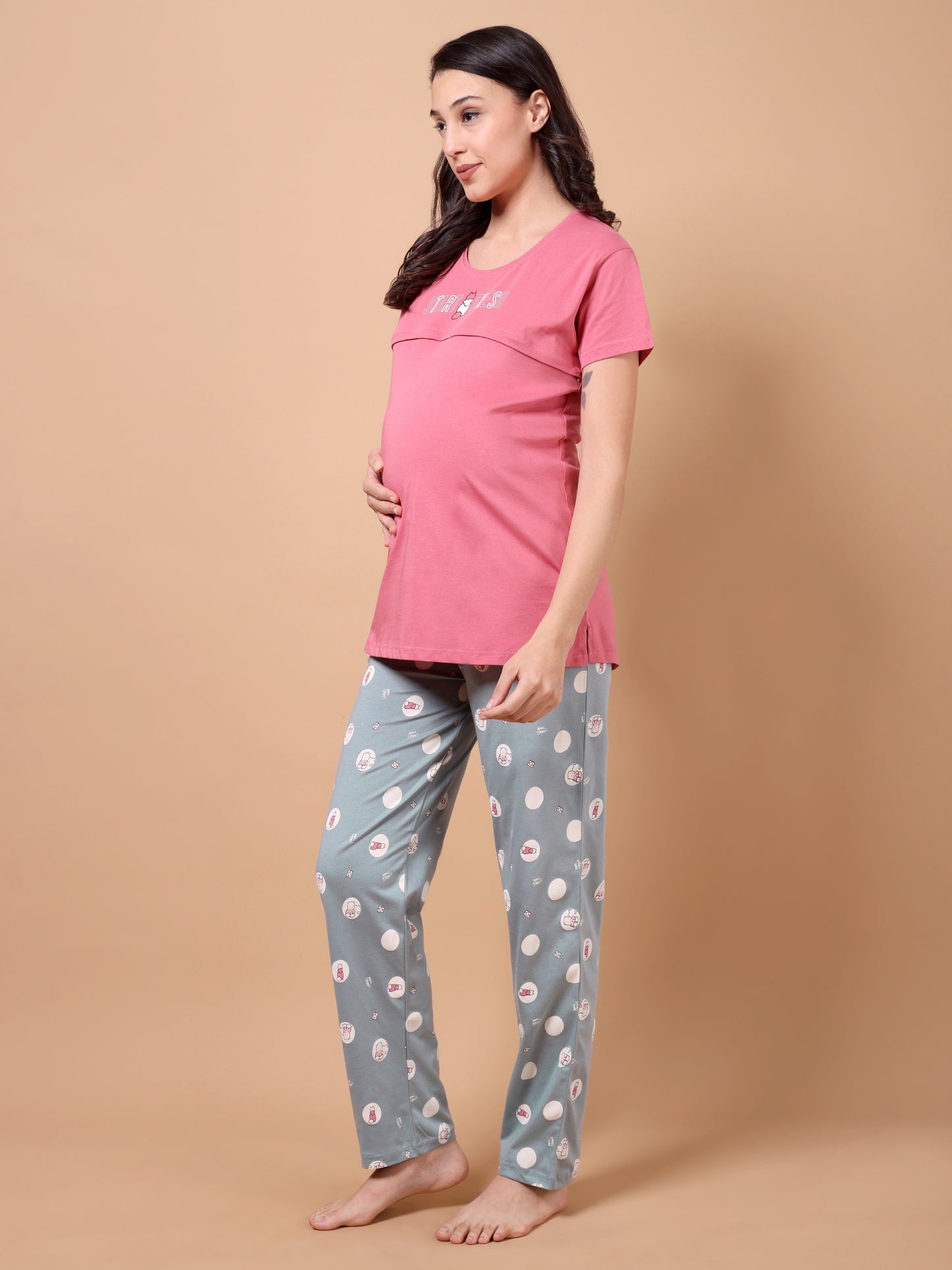 Start fresh maternity & nursing lounge night suit