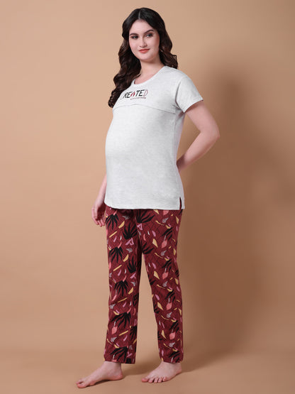 With a purpose maternity & nursing lounge night suit