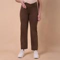 Maternity Comfy Straight Pant - Adjustable waist - Brown