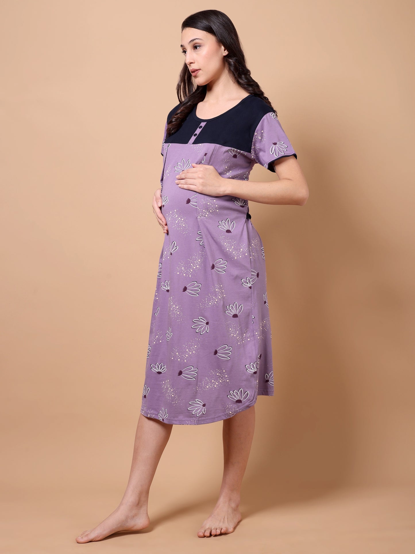 Lilac bloom Maternity and Lounge Nighty