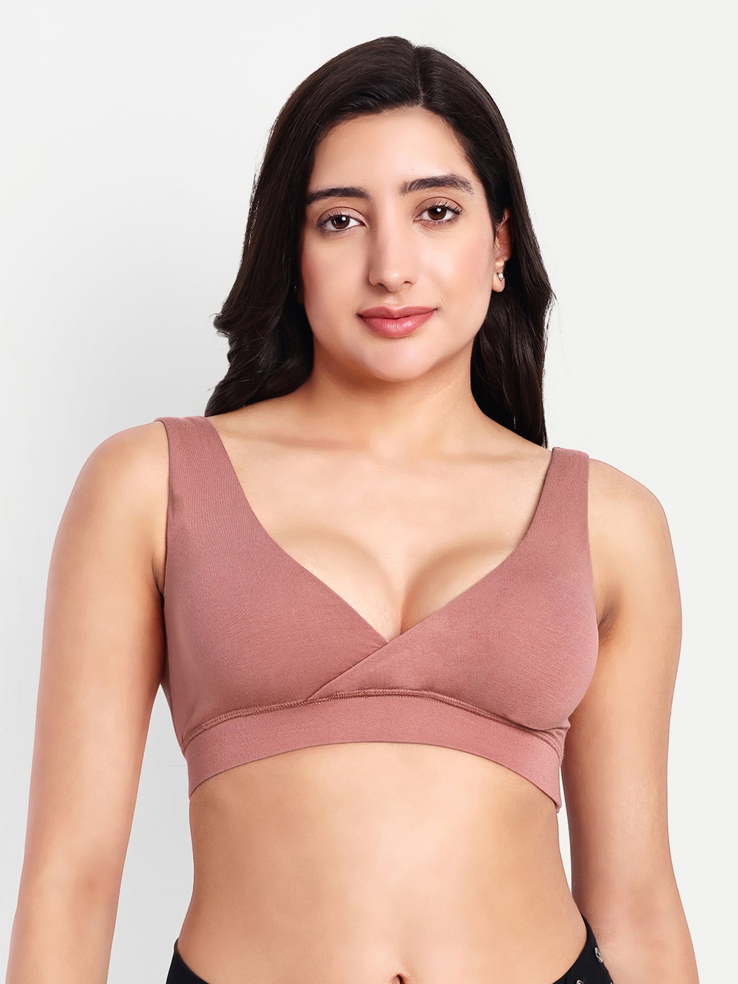 Maternity Lounge Bamboo Bra  ( removable cups ) Coral rose